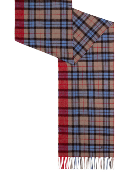 Stripe Tartan 40x180  - taupe/bleu