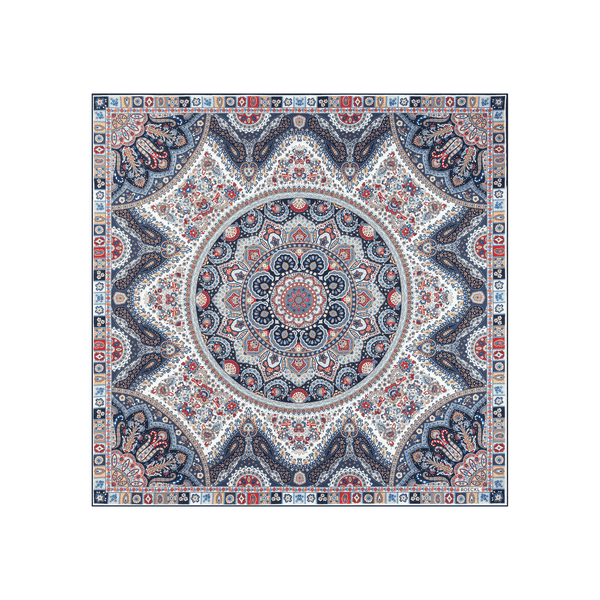 Small Circular Paisley 90x90 - multi blue