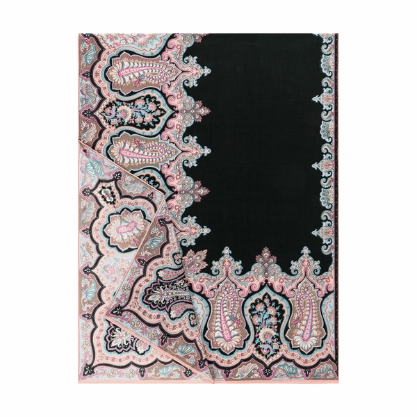 Ornament Paisley 70x180 - black/rose