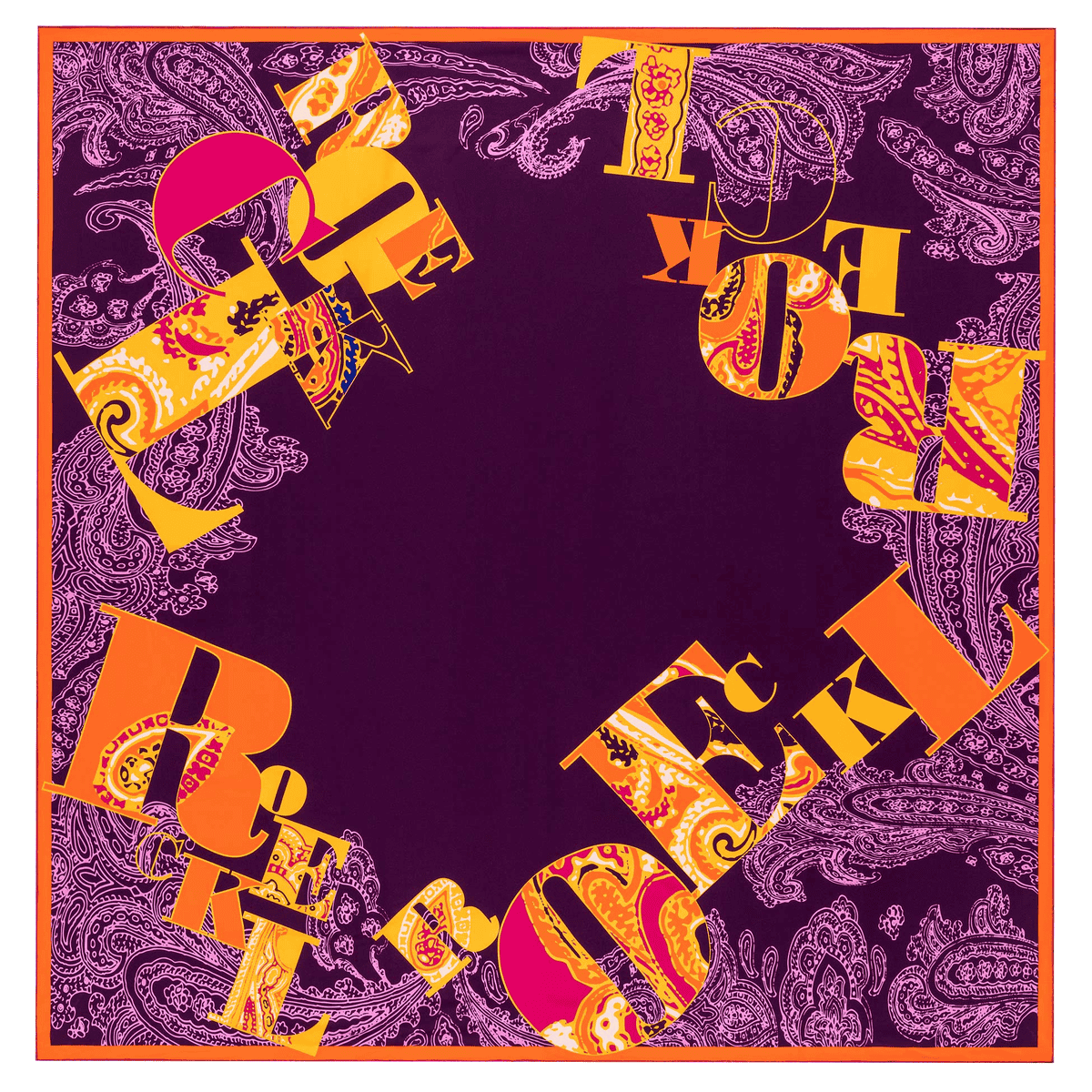 Modern Lettering 130x130 - multi plum