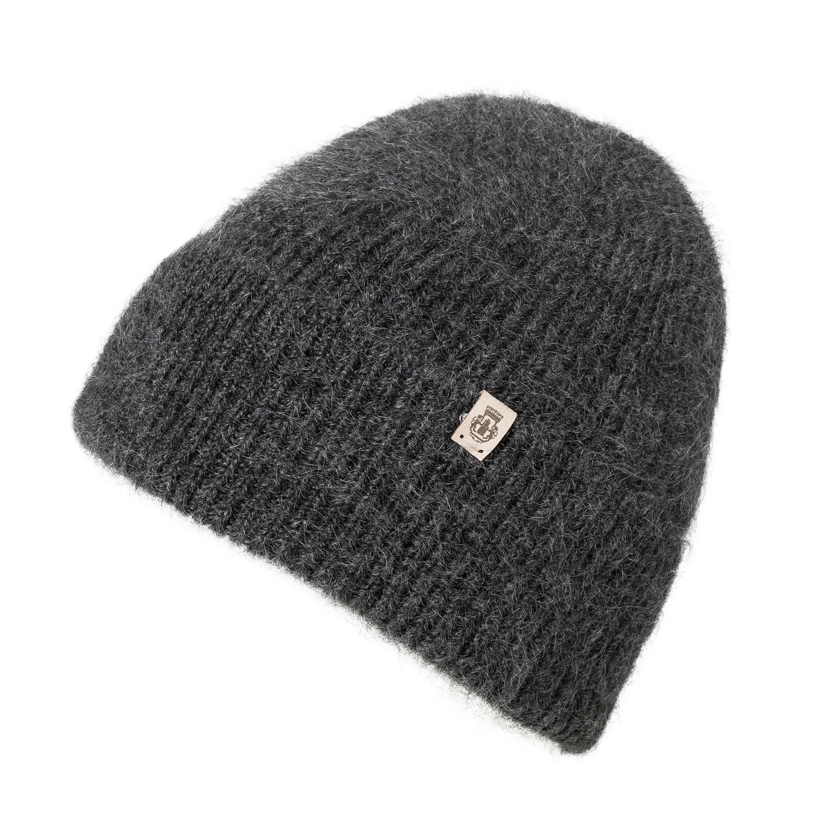 Mohair Check Muetze Check Jaquard Muetze - anthracite