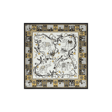 Lucky Elephant 53x53 - white/black
