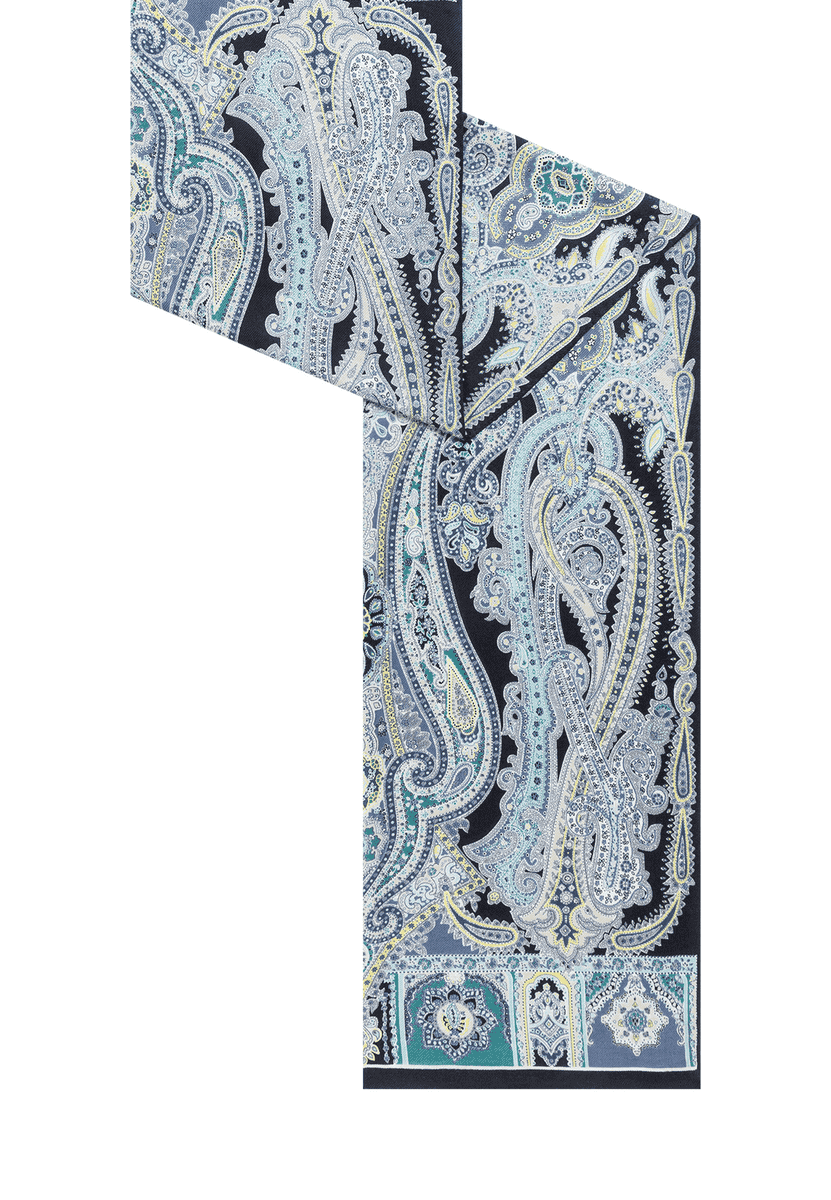 Harfen Paisley 70x170 - iceblue/navy