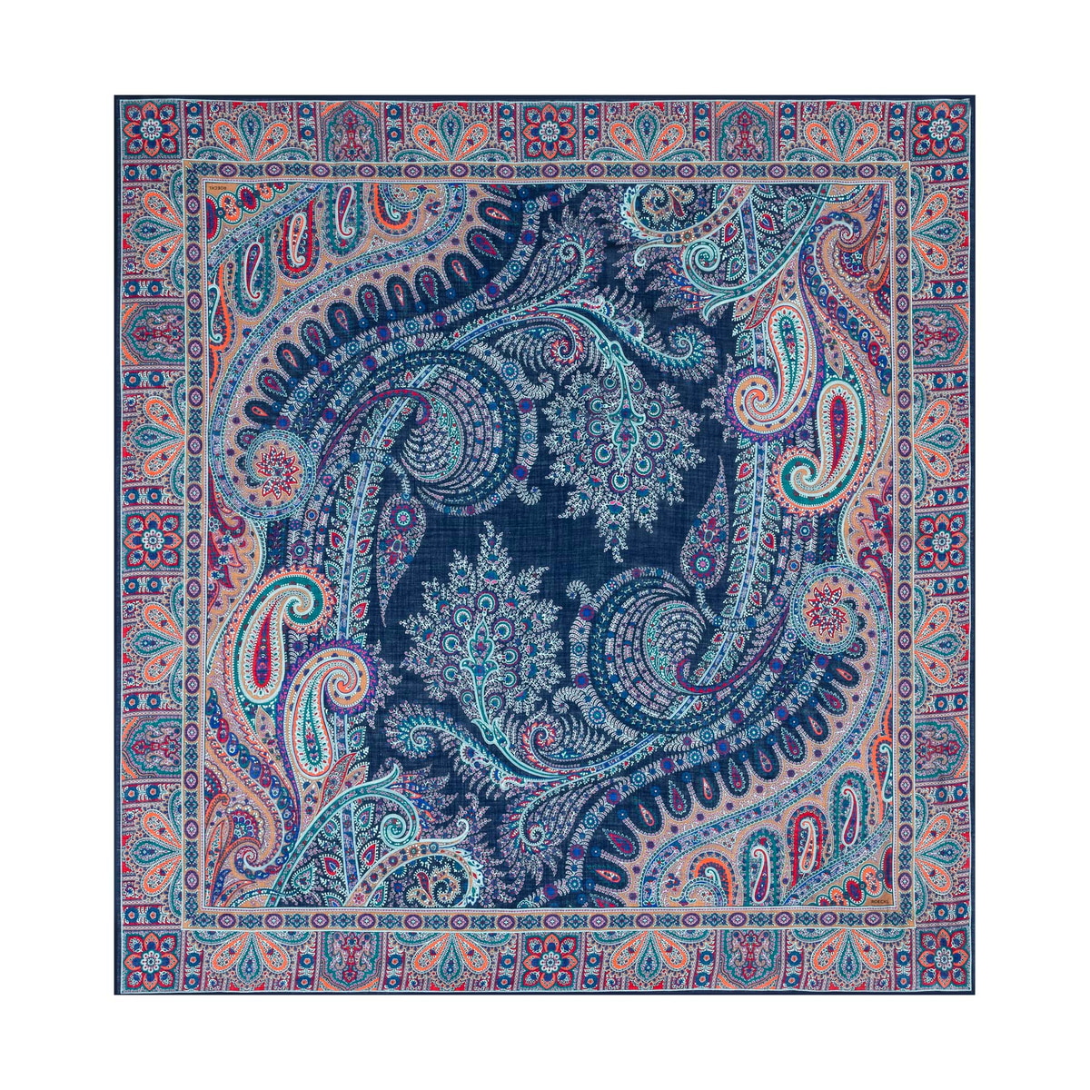 Rising Paisley 130x130 - multi navy