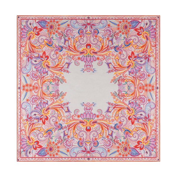 Floral Frame 100 x 100 - multi pink