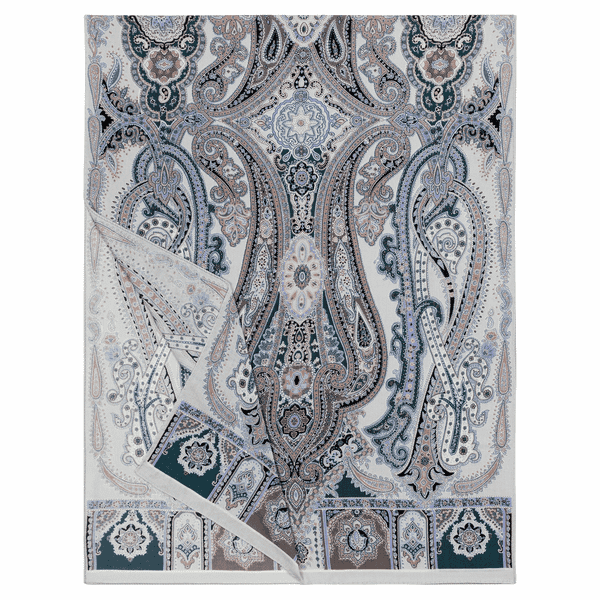 Harfen Paisley 70x170 - multi grey