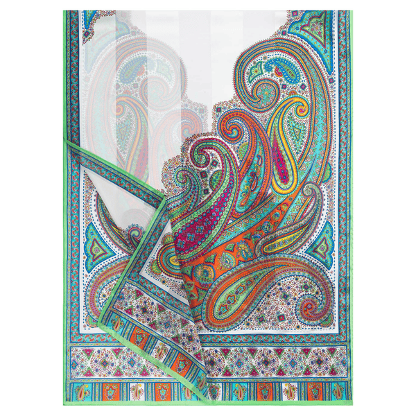 Summer Paisley Scarf 70x180 - multi mint