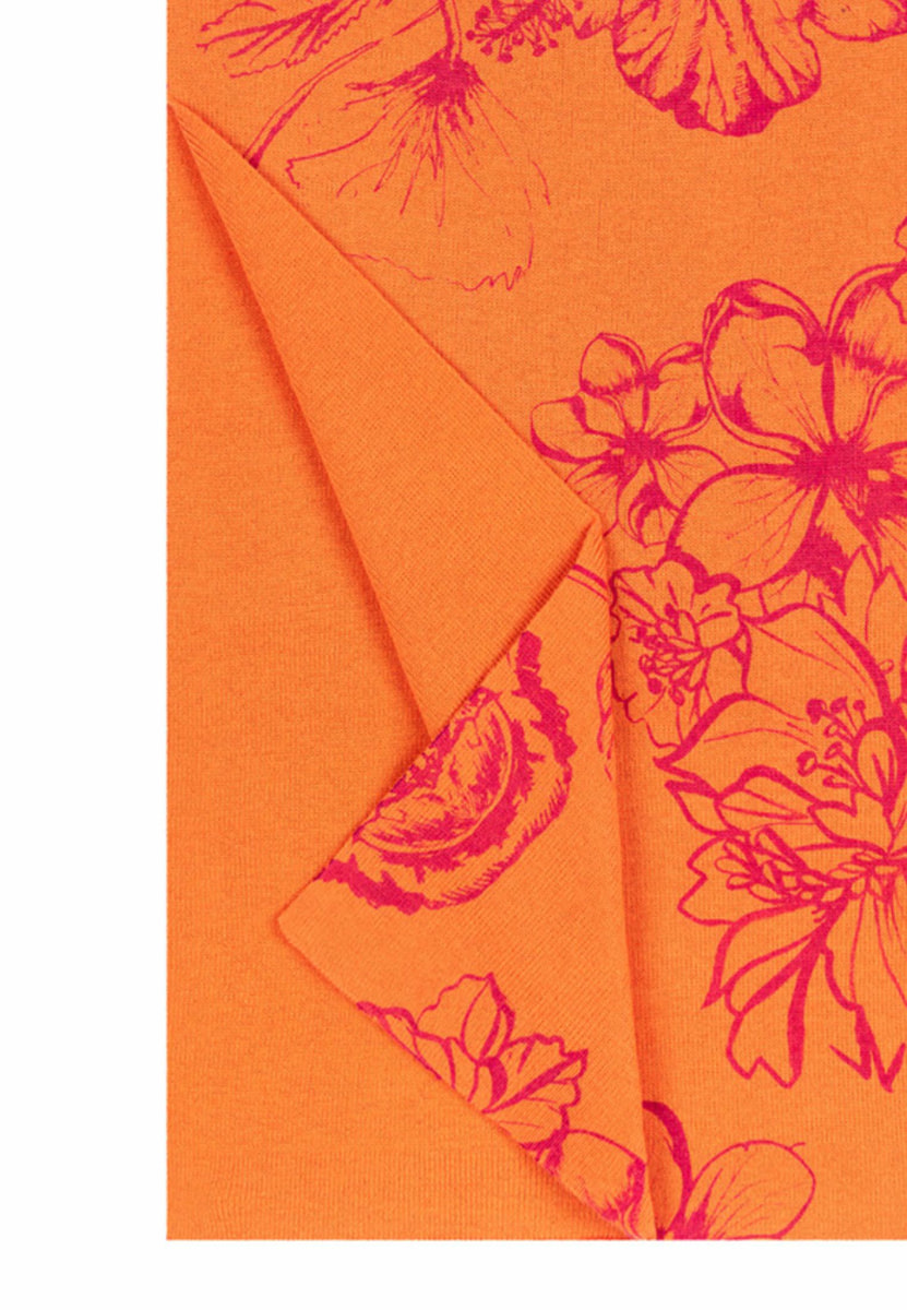 Summer Flower Schal 30 x 180 - tangerine