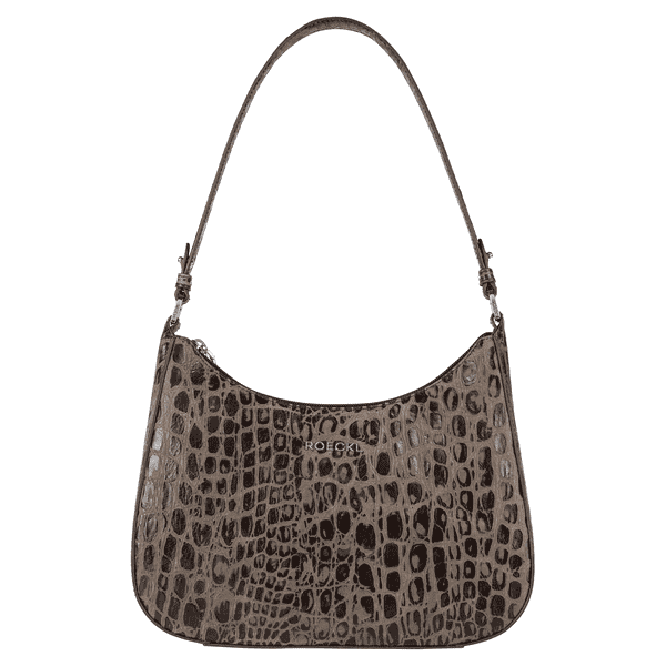 Cleo small Croco silver  - mocca