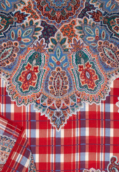 Tartan Paisley 70x180 - multi red