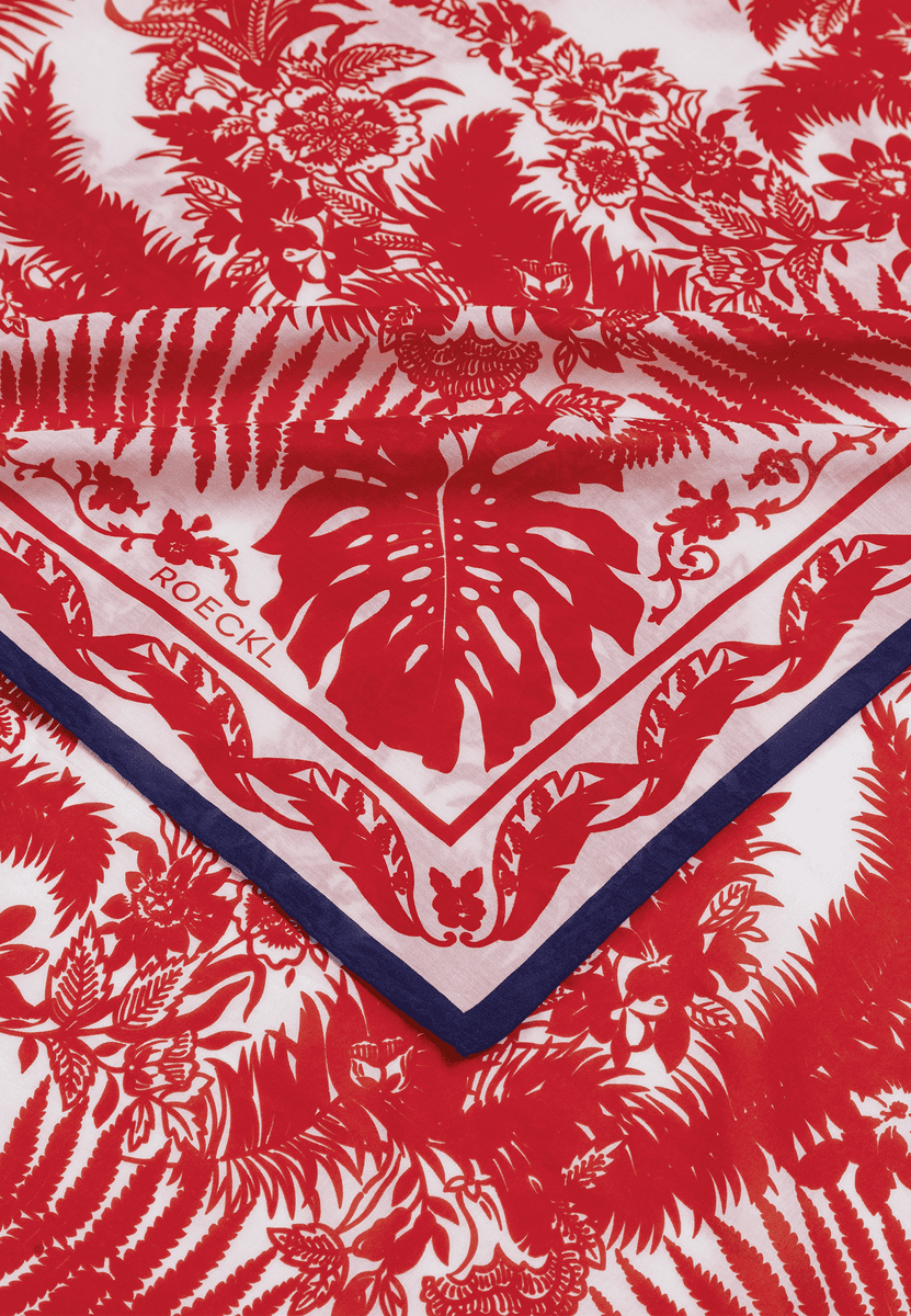 Botanical Garden 100 x 100 - red/navy