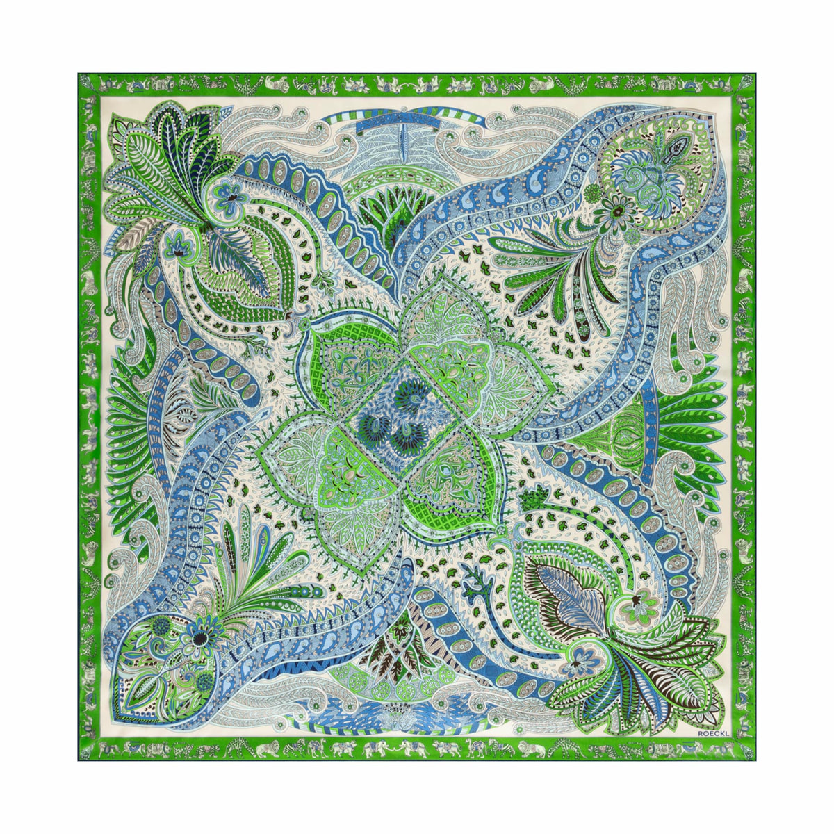 Vibrant Paisley 90x90 - multi green