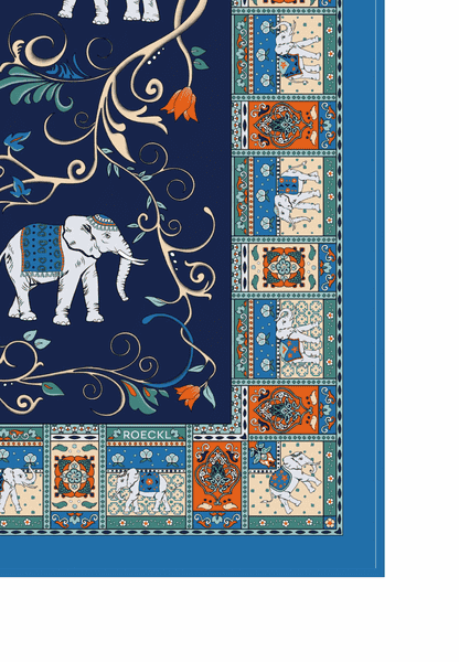 Elephant Celebration 53x53 - multi indigo