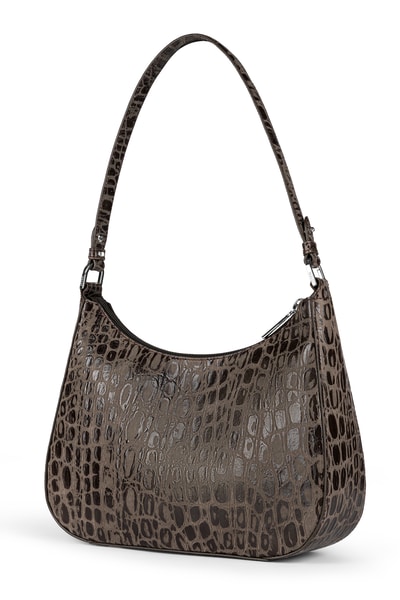 Cleo small Croco silver - mocca