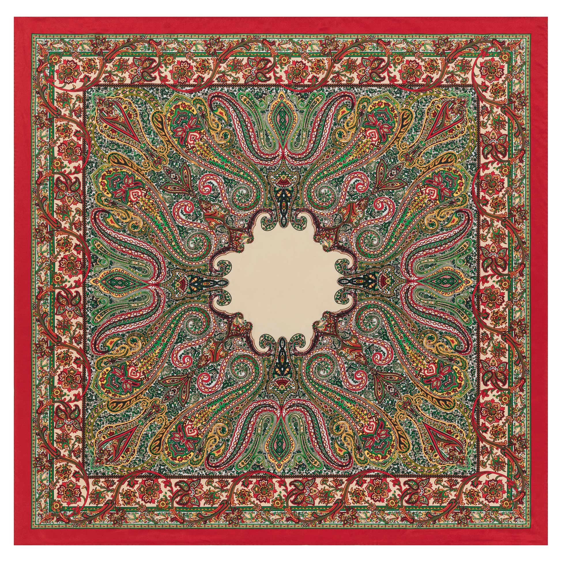 Paisley Fall 140x140 - multi red