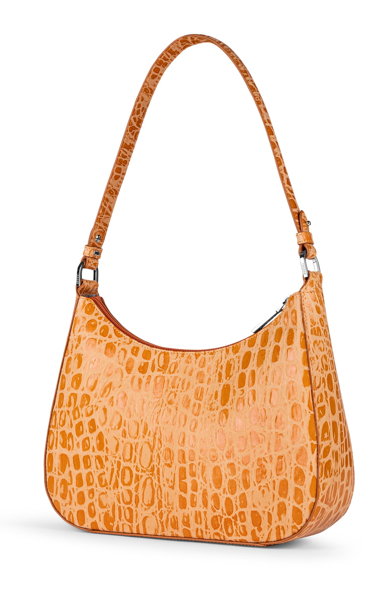 Cleo small Croco silver - safran
