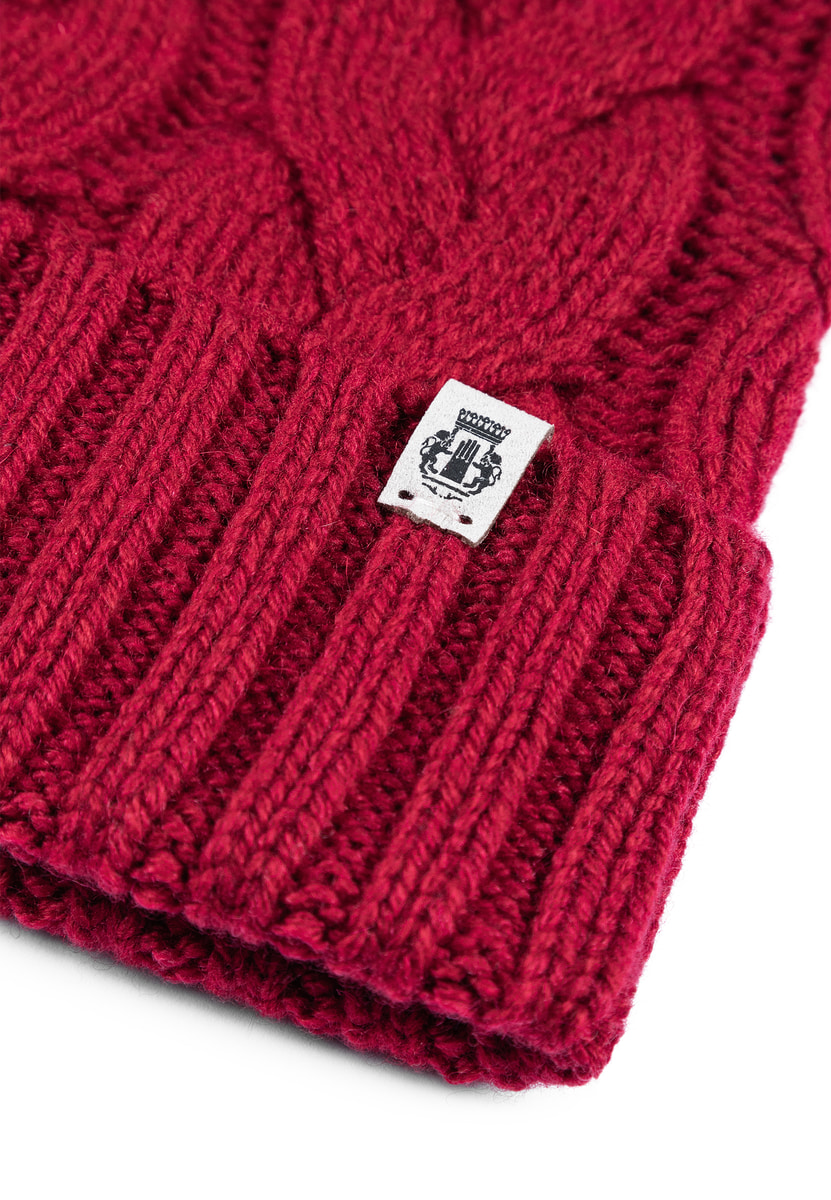 Braided Cashmere Muetze  - classic red