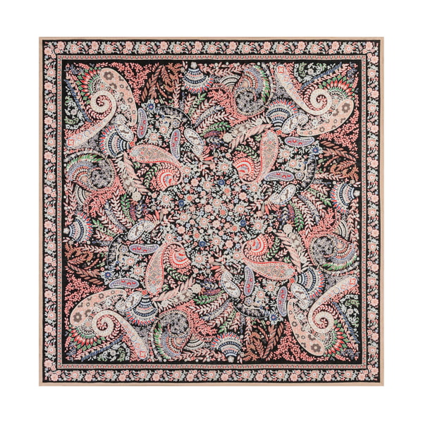 Wool Feather 90x90  - black multi