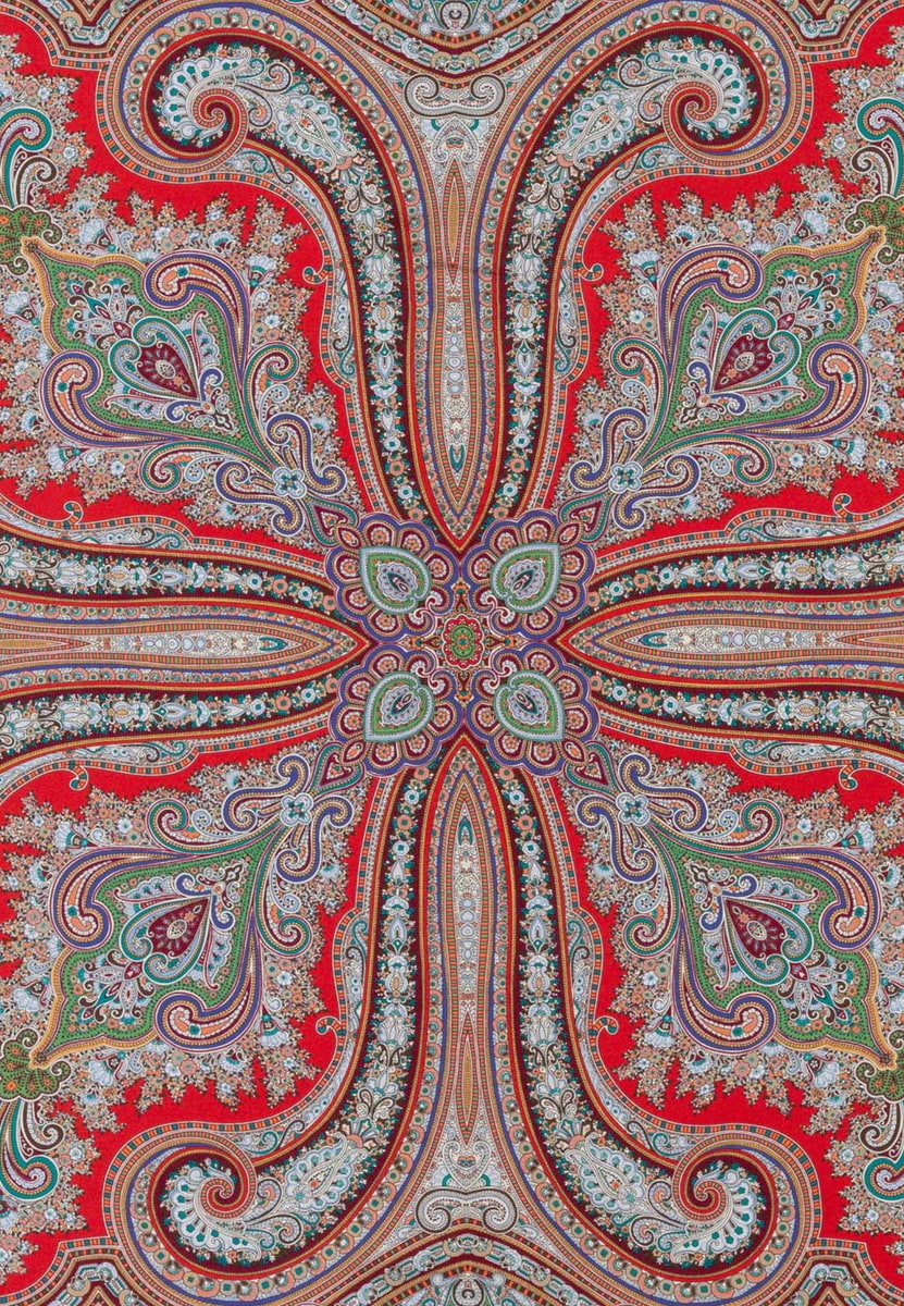 Paisley Star 90x90 - multi red