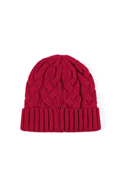 Braided Cashmere Muetze - classic red