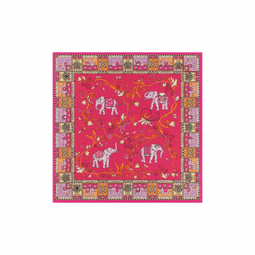 Lucky Elephant 53x53  - multi pink