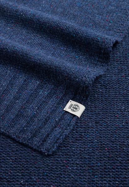 Merino Tweed Schal 35x180 - navy