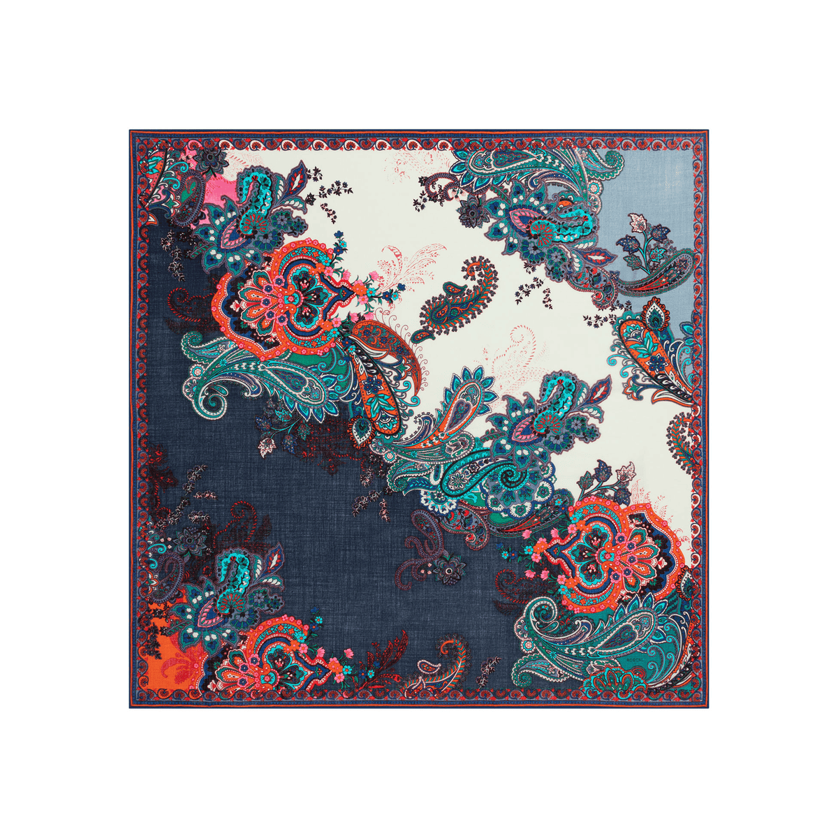 Flower Fusion 100x100 - multi navy