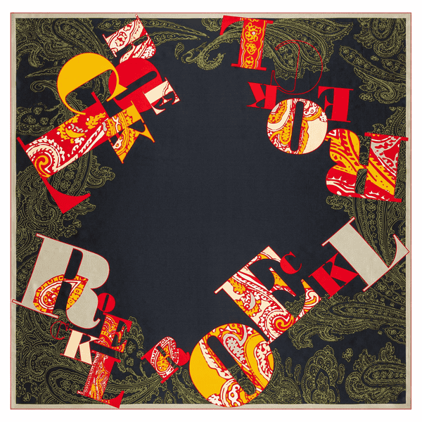 Modern Lettering 130x130 - black multi