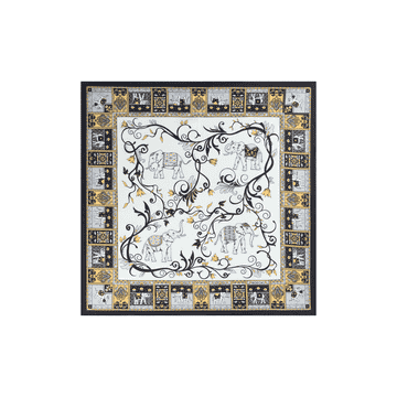 Lucky Elephant 53x53  - white/black
