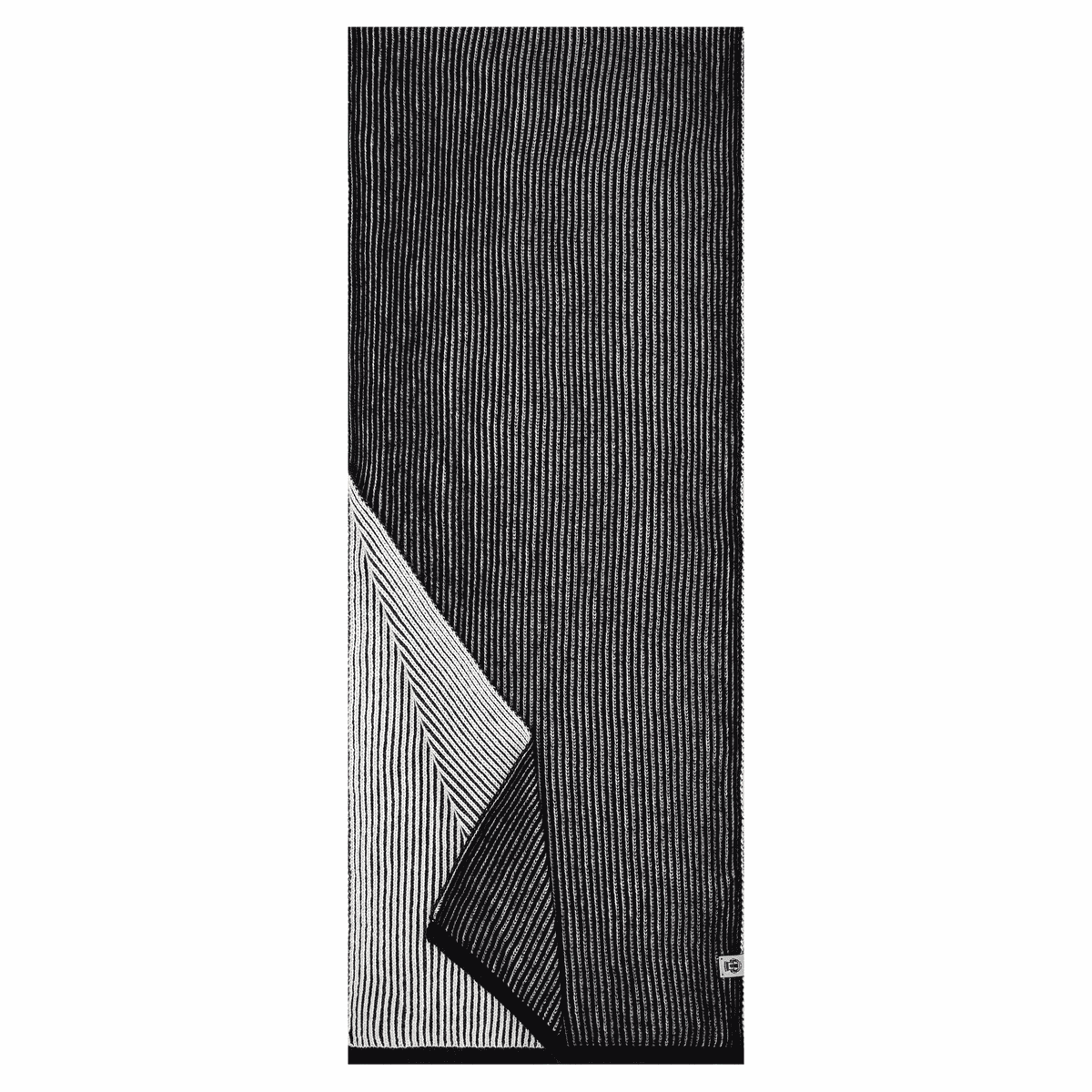Two Tone Rib  Schal 30x180 - black