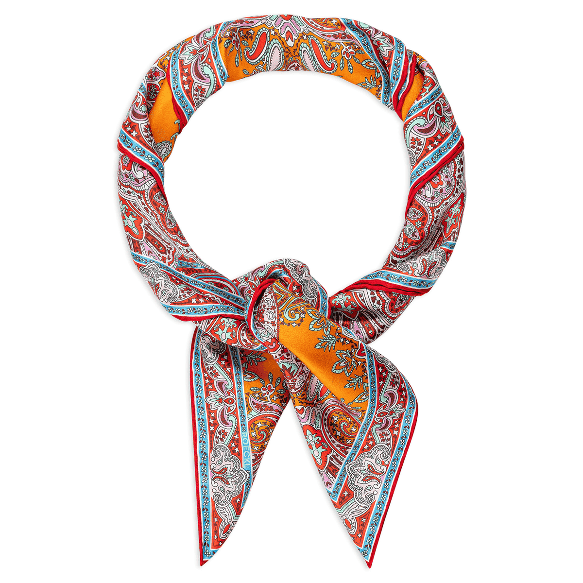 Mirror Paisley 90x90  - tangeringe/red