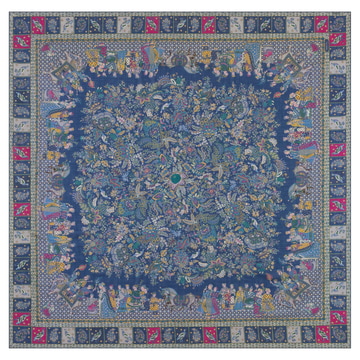 Winter Caravane 140x140 - multi navy