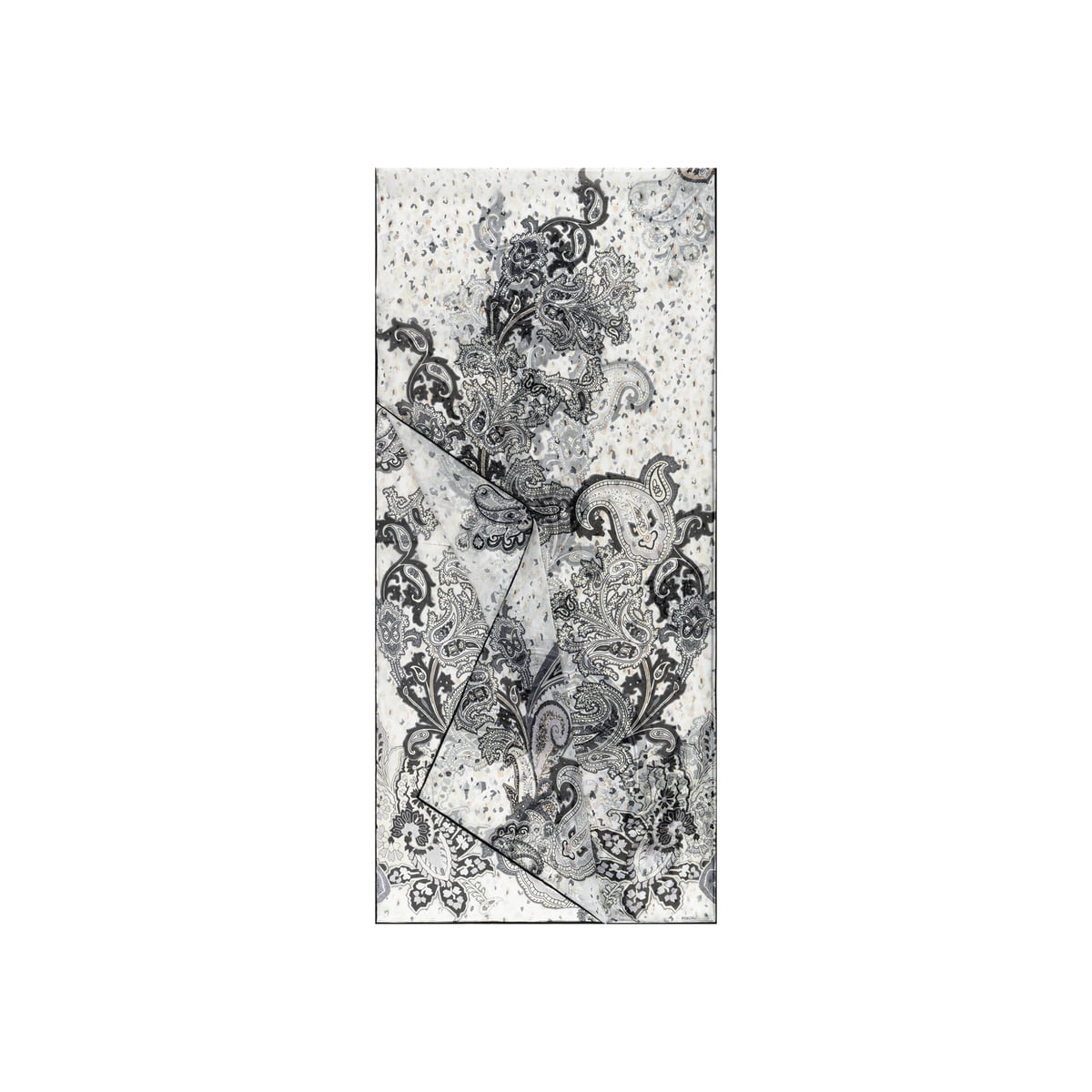 Jungle Paisley 45x180 - white/black