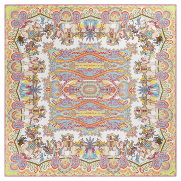 Elephant Parade Silk 140x140 - white multi