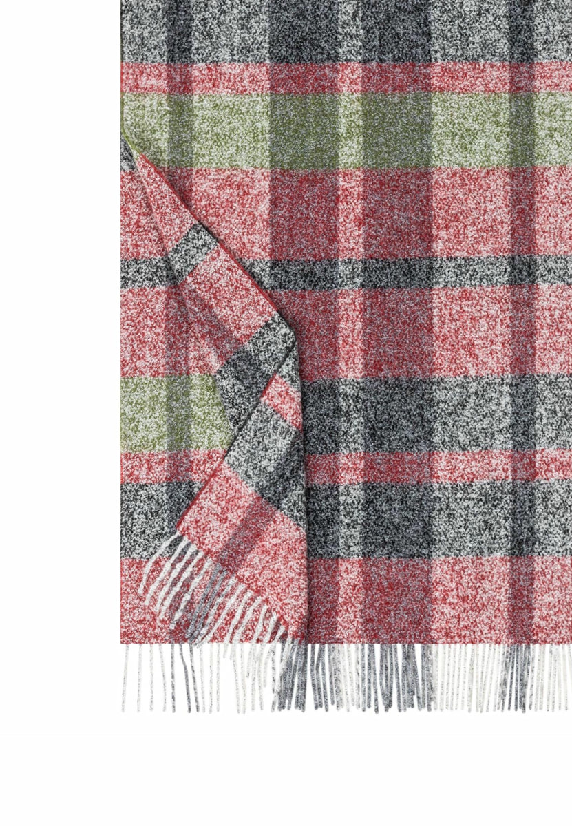 Check Bouclé Women 55x180 - red/green
