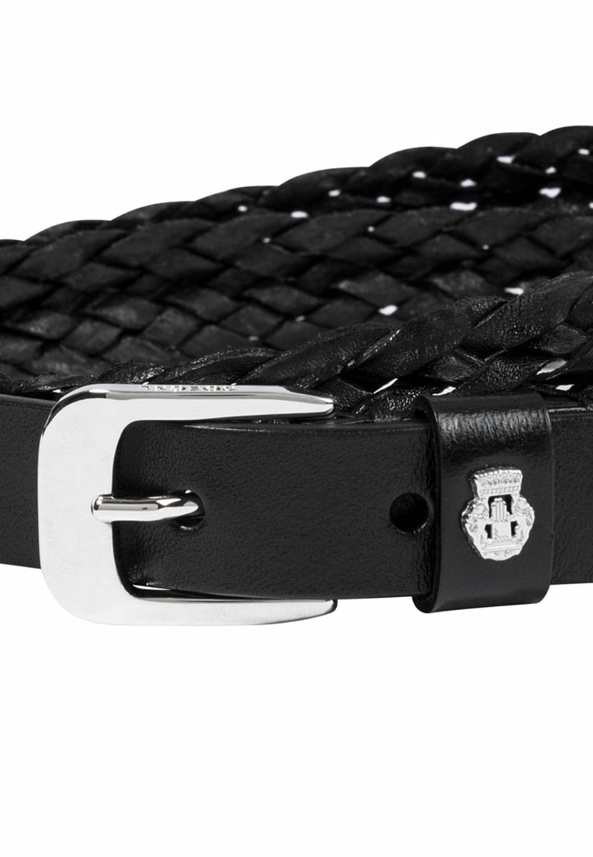 Braided Cowhide Belt - black