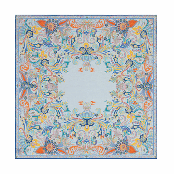 Floral Frame 100 x 100 - multi blue