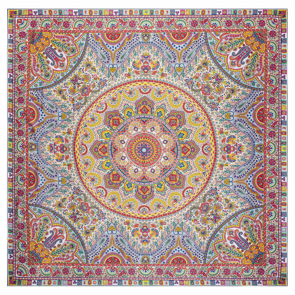 Circular Paisley 140x140 - multi colour