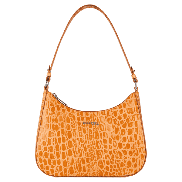 Cleo small Croco silver - safran