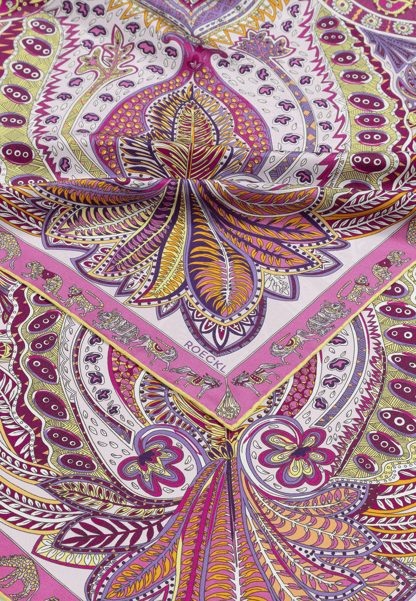Vibrant Paisley 90x90  - multi pink