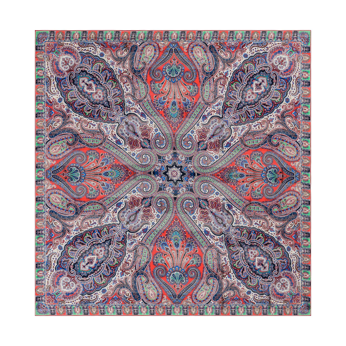 Majestic Paisley 140x140 - multi scarlet