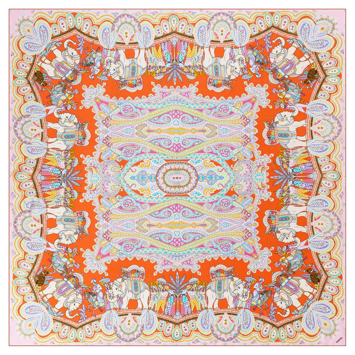 Elephant Parade Silk 140x140 - multi flamingo