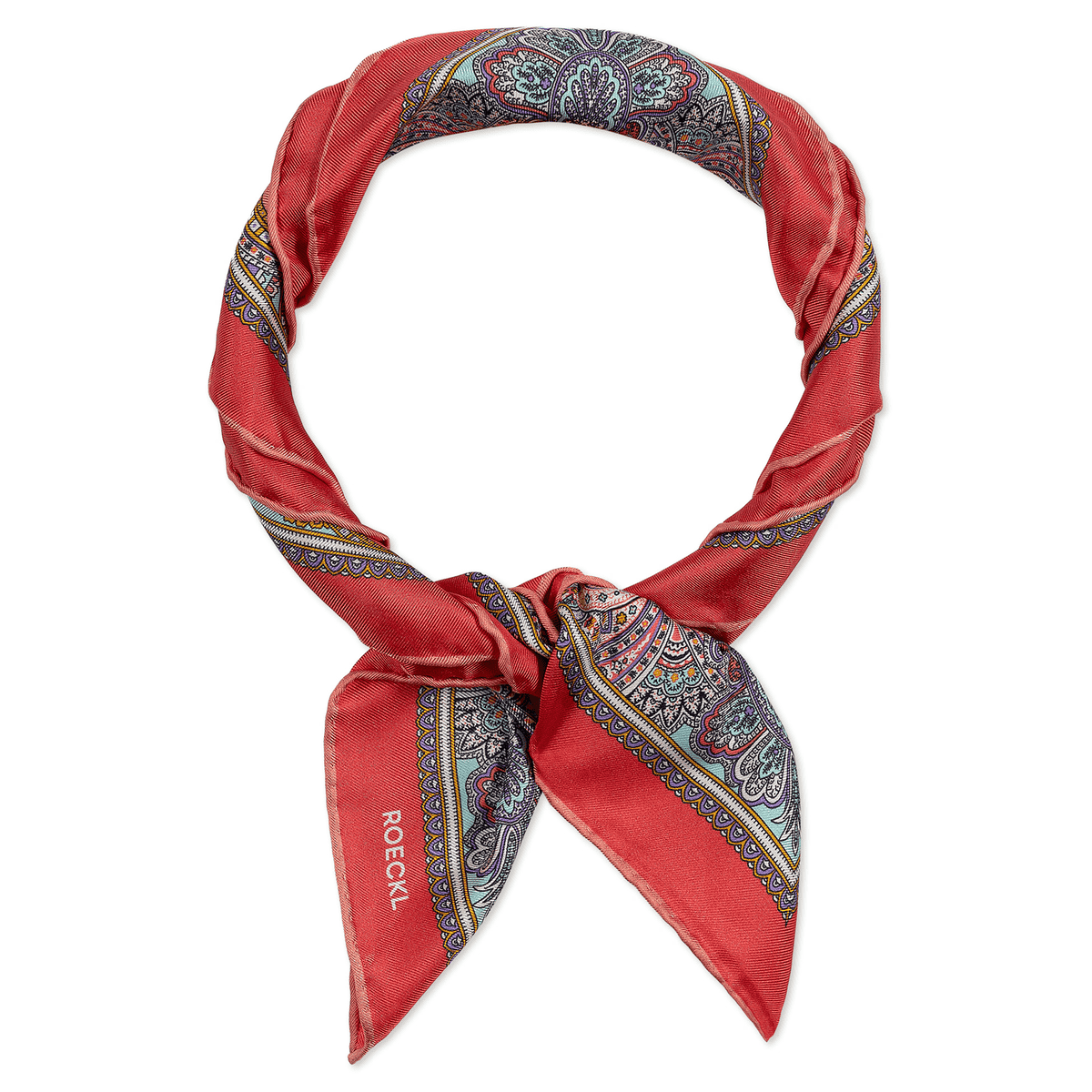 Fine Paisley 53x53  - multi apricot