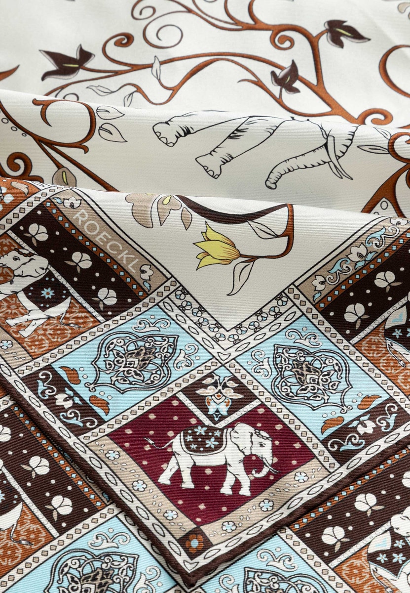Lucky Elephant 53x53  - multi cashmere