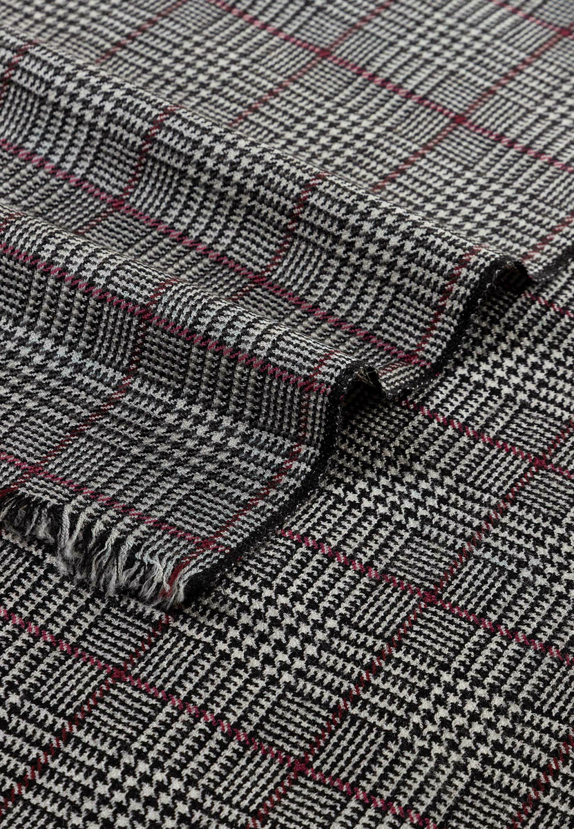 Fine Check 35x180 - black