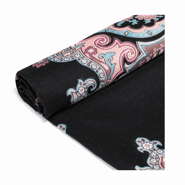 Ornament Paisley 70x180 - black/rose