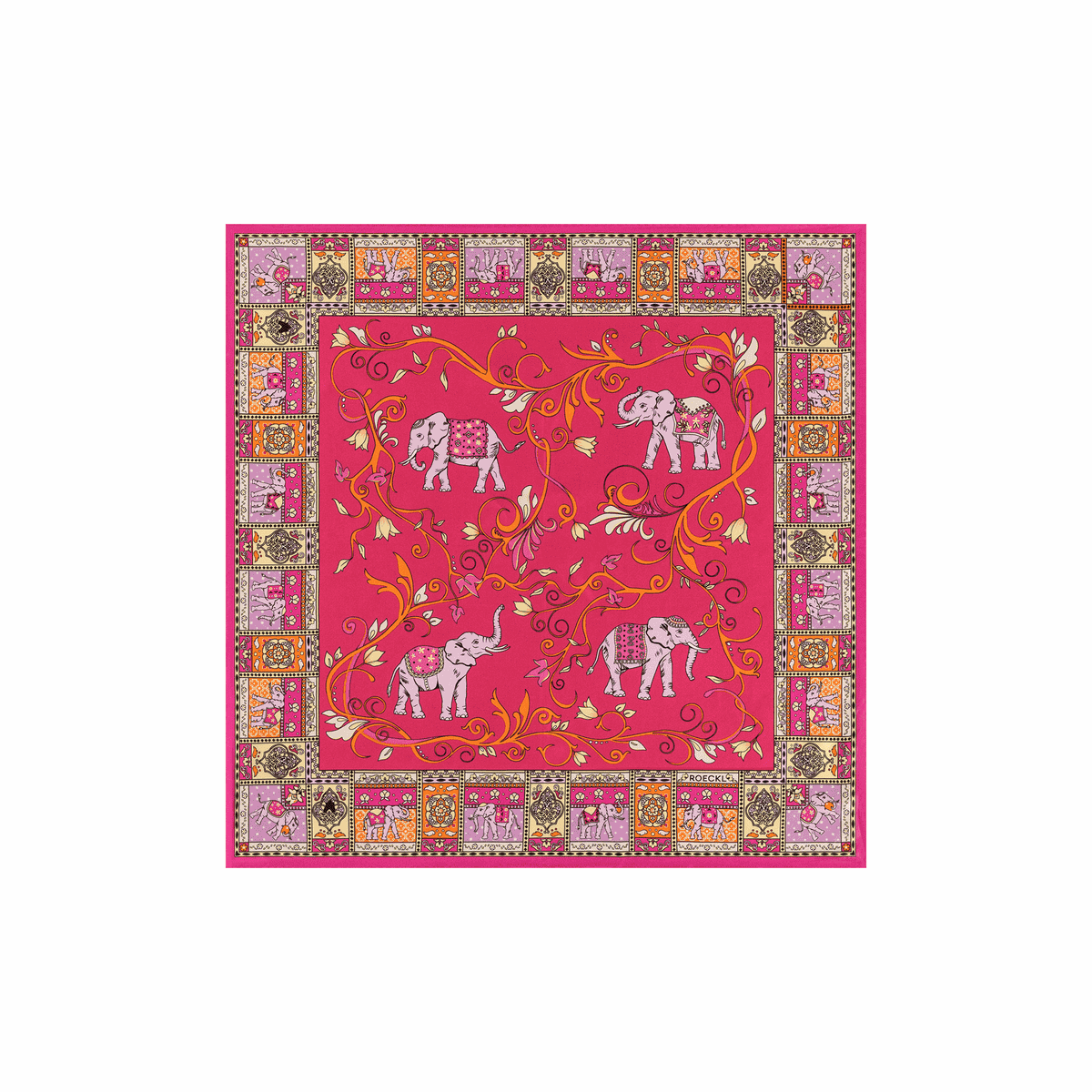 Lucky Elephant 53x53  - multi pink