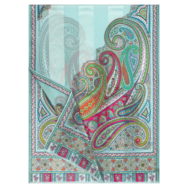 Summer Paisley Scarf 70x180 - multi turquoise