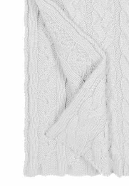 Braided Cashmere Schal 30x180 - woolwhite