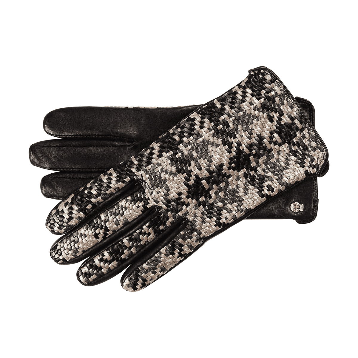 Heringbone Jacquard Weaving - black/metallic